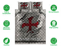 Ohaprints-Quilt-Bed-Set-Pillowcase-Knights-Templar-Armor-Shield-Crack-Pattern-Grey-Custom-Personalized-Name-Blanket-Bedspread-Bedding-1731-Double (70'' x 80'')