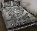 Ohaprints-Quilt-Bed-Set-Pillowcase-Knights-Templar-Armor-Shield-Grey-Crack-Pattern-Custom-Personalized-Name-Blanket-Bedspread-Bedding-2319-Throw (55'' x 60'')