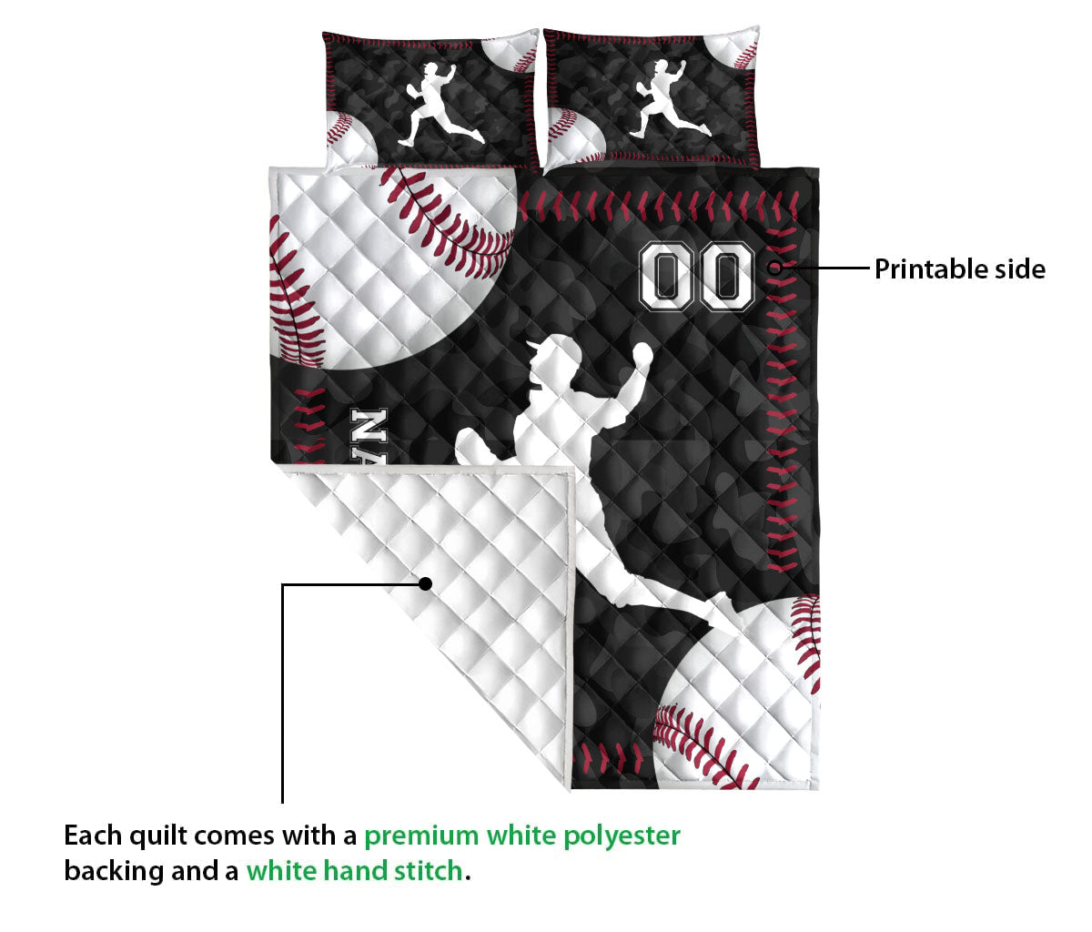 Ohaprints-Quilt-Bed-Set-Pillowcase-Baseball-Pitcher-Ball-Sport-Lover-Gift-Custom-Personalized-Name-Number-Blanket-Bedspread-Bedding-1149-Queen (80'' x 90'')