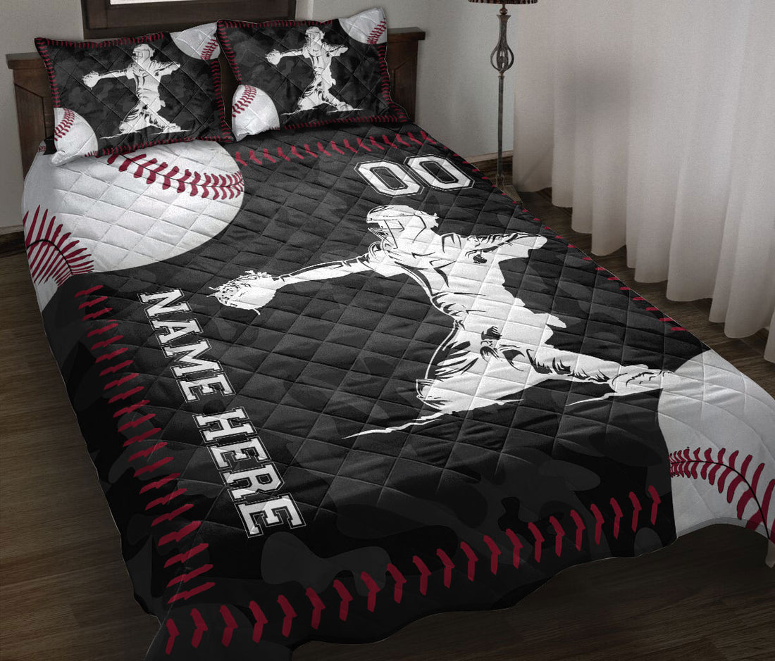 Ohaprints-Quilt-Bed-Set-Pillowcase-Baseball-Catcher-Ball-Sport-Lover-Gift-Custom-Personalized-Name-Number-Blanket-Bedspread-Bedding-1733-Throw (55'' x 60'')