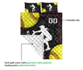 Ohaprints-Quilt-Bed-Set-Pillowcase-Softball-Catcher-Yellow-Ball-Sport-Lover-Gift-Custom-Personalized-Name-Number-Blanket-Bedspread-Bedding-563-Queen (80'' x 90'')
