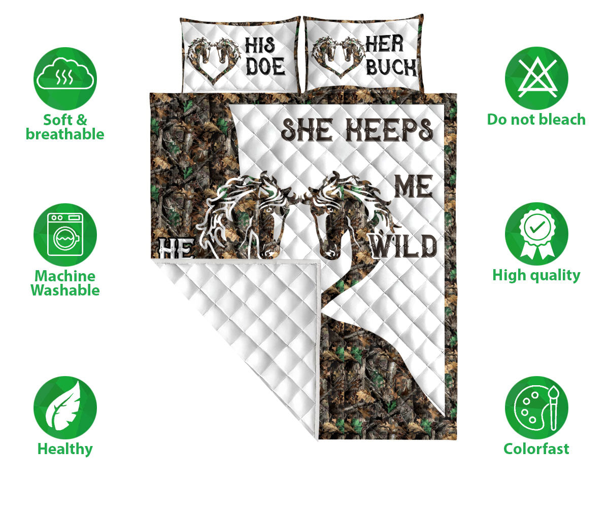 Ohaprints-Quilt-Bed-Set-Pillowcase-Horse-Couple-Camo-He-Keeps-Me-Safe-She-Keeps-Me-Wild-Gift-For-Husband-&-Wife-Blanket-Bedspread-Bedding-237-Double (70'' x 80'')