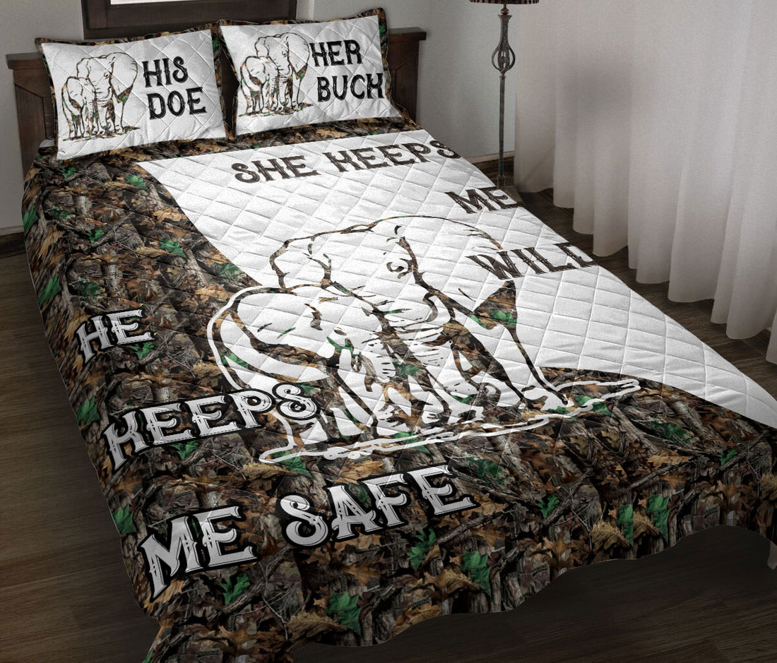 Ohaprints-Quilt-Bed-Set-Pillowcase-Elephant-Couple-Camo-He-Keeps-Me-Safe-She-Keeps-Me-Wild-Gift-For-Husband-Wife-Blanket-Bedspread-Bedding-828-Throw (55'' x 60'')