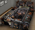 Ohaprints-Quilt-Bed-Set-Pillowcase-Rottweiler-Dog-Lover-Frame-Patchwork-Floral-Pattern-Custom-Personalized-Name-Blanket-Bedspread-Bedding-238-King (90'' x 100'')