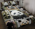 Ohaprints-Quilt-Bed-Set-Pillowcase-Panda-Animal-Lover-Frame-Patchwork-Floral-Pattern-Custom-Personalized-Name-Blanket-Bedspread-Bedding-2481-Throw (55'' x 60'')