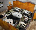 Ohaprints-Quilt-Bed-Set-Pillowcase-Cute-Panda-Frame-Patchwork-Floral-Pattern-Unique-Gift-For-Animal-Lover-Blanket-Bedspread-Bedding-737-Queen (80'' x 90'')