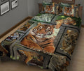 Ohaprints-Quilt-Bed-Set-Pillowcase-Tiger-Frame-Patchwork-Floral-Pattern-Unique-Gift-For-Forest-Animal-Lover-Blanket-Bedspread-Bedding-1996-King (90'' x 100'')