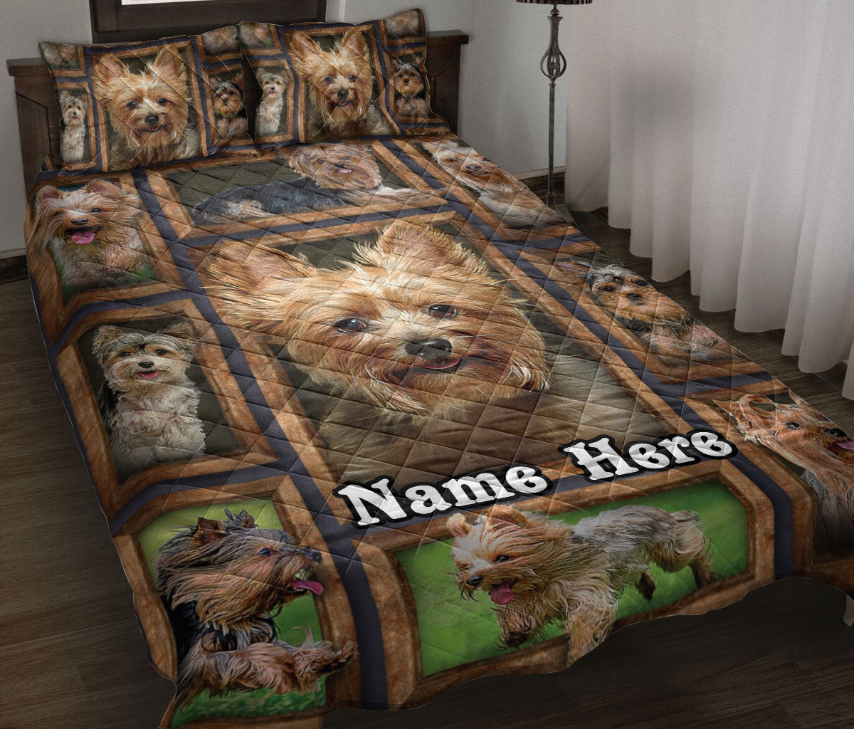 Ohaprints-Quilt-Bed-Set-Pillowcase-Yorkshire-Terrier-Yorkie-Shorkie-Dog-Lover-Gift-Custom-Personalized-Name-Blanket-Bedspread-Bedding-1867-Throw (55'' x 60'')