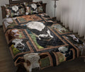 Ohaprints-Quilt-Bed-Set-Pillowcase-Cute-Cows-Cattle-Frame-Patchwork-Floral-Pattern-Gift-For-Farm-Animal-Lover-Blanket-Bedspread-Bedding-1410-Throw (55'' x 60'')