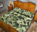 Ohaprints-Quilt-Bed-Set-Pillowcase-Unicorn-Lover-Gift-Green-Camo-Camouflage-Pattern-Custom-Personalized-Name-Blanket-Bedspread-Bedding-1411-Queen (80'' x 90'')