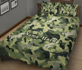 Ohaprints-Quilt-Bed-Set-Pillowcase-Unicorn-Lover-Gift-Green-Camo-Camouflage-Pattern-Custom-Personalized-Name-Blanket-Bedspread-Bedding-1411-King (90'' x 100'')