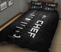 Ohaprints-Quilt-Bed-Set-Pillowcase-Chef-Tools-Uniform-Unique-Gift-For-Chef-Cooking-Lover-Black-Blanket-Bedspread-Bedding-1998-King (90'' x 100'')