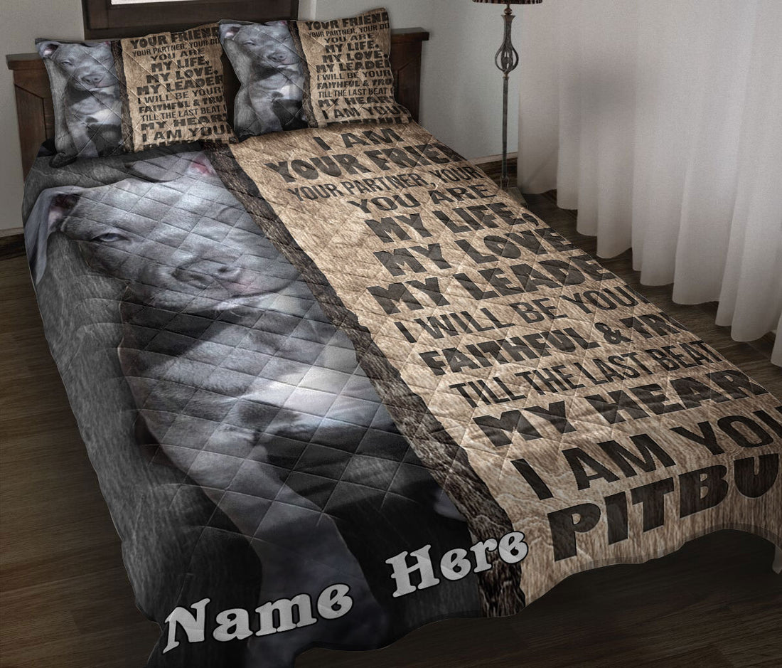 Ohaprints-Quilt-Bed-Set-Pillowcase-I-Am-Your-Friend-Staffordshire-Pitbull-Terrier-Dog-Custom-Personalized-Name-Blanket-Bedspread-Bedding-2591-Throw (55'' x 60'')