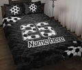 Ohaprints-Quilt-Bed-Set-Pillowcase-Soccer-Sport-B&W-Ball-Pattern-Black-Camo-Custom-Personalized-Name-Number-Blanket-Bedspread-Bedding-919-Throw (55'' x 60'')