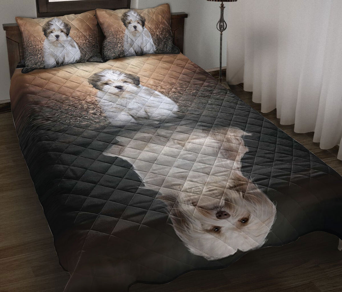 Ohaprints-Quilt-Bed-Set-Pillowcase-Lhasa-Apso-Dog-Unique-Gift-For-Dog-Puppy-Lover-Brown-Pattern-Blanket-Bedspread-Bedding-333-Throw (55'' x 60'')
