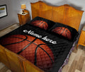 Ohaprints-Quilt-Bed-Set-Pillowcase-Basketball-Ball-Black-Background-Sport-Lover-Gift-Custom-Personalized-Name-Blanket-Bedspread-Bedding-2330-King (90'' x 100'')