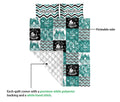 Ohaprints-Quilt-Bed-Set-Pillowcase-Camping-Camper-Patchwork-Patterns-Blue-Black-White-Custom-Personalized-Name-Blanket-Bedspread-Bedding-2924-Queen (80'' x 90'')