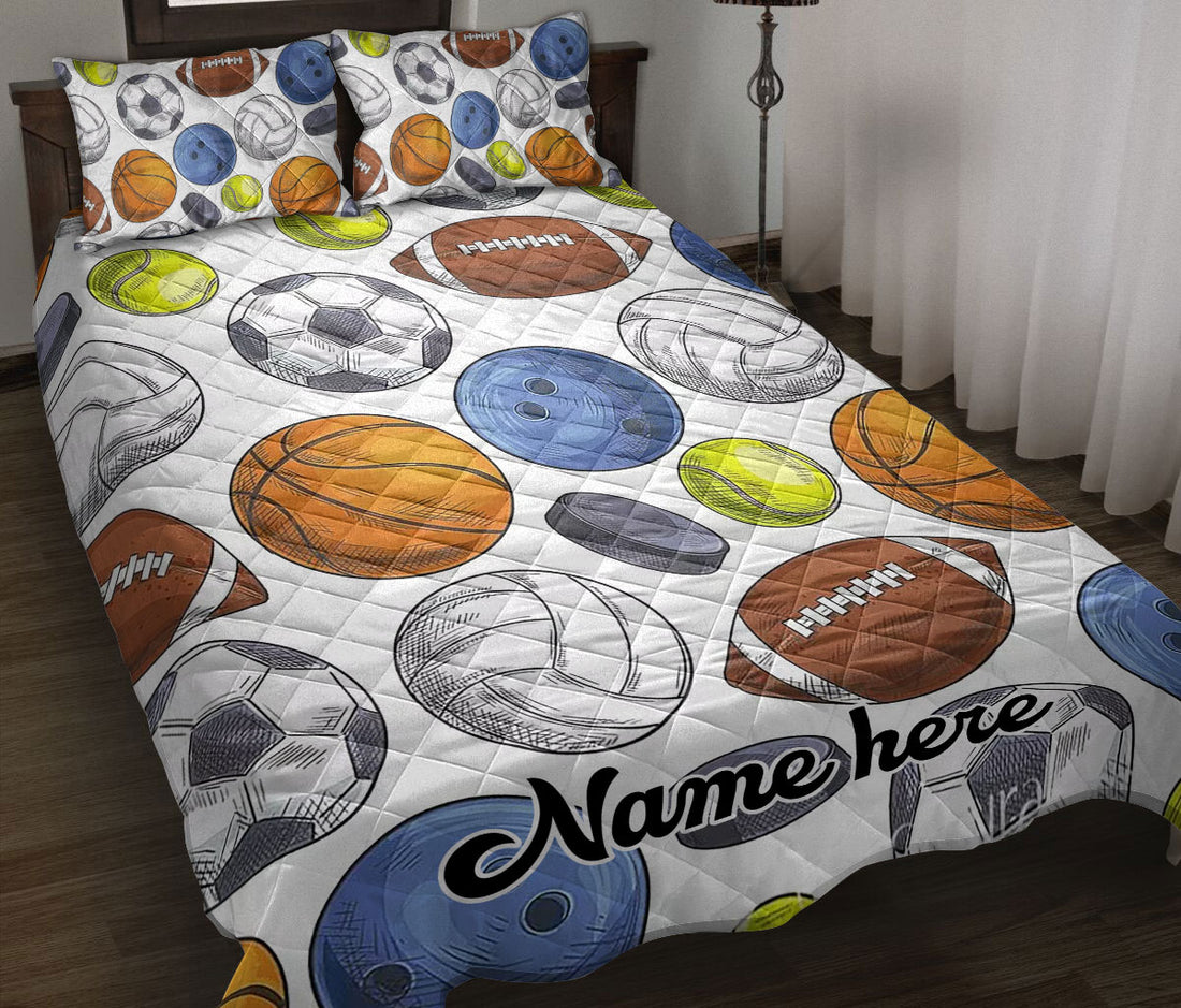 Ohaprints-Quilt-Bed-Set-Pillowcase-Multiple-Sports-Unique-Gift-For-Sport-Lover-Custom-Personalized-Name-Blanket-Bedspread-Bedding-1746-Throw (55'' x 60'')