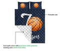 Ohaprints-Quilt-Bed-Set-Pillowcase-Basketball-Ball-Navy-Background-Sports-Lover-Gift-Custom-Personalized-Name-Blanket-Bedspread-Bedding-2336-Queen (80'' x 90'')