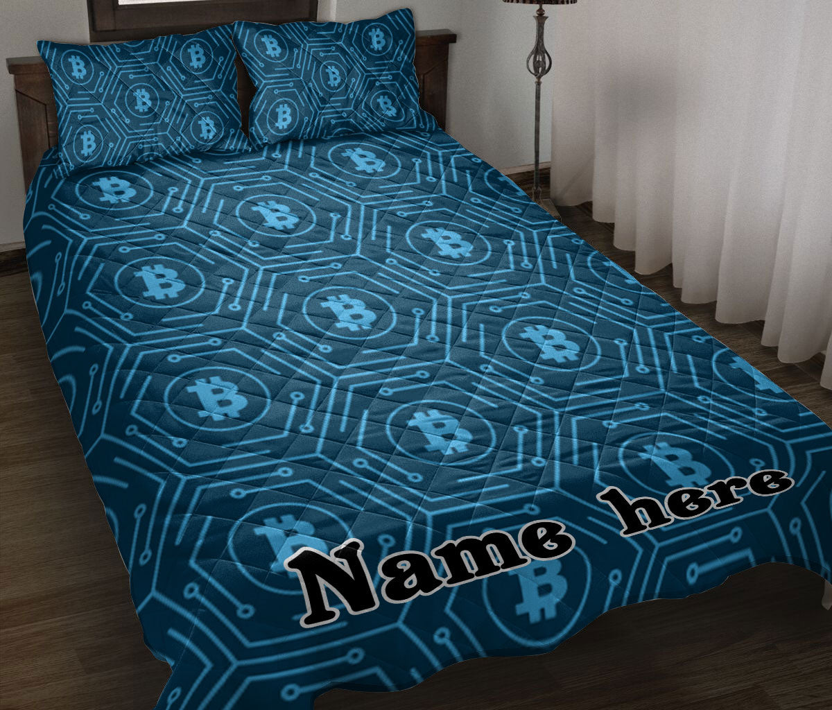 Ohaprints-Quilt-Bed-Set-Pillowcase-Bitcoin-Cryptocurrency-Blockchain-Gift-For-Investor-Custom-Personalized-Name-Blanket-Bedspread-Bedding-1748-Throw (55'' x 60'')