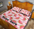 Ohaprints-Quilt-Bed-Set-Pillowcase-Sweet-Watermelon-On-Stripes-Background-Fruits-Custom-Personalized-Name-Blanket-Bedspread-Bedding-1165-King (90'' x 100'')