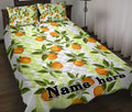 Ohaprints-Quilt-Bed-Set-Pillowcase-Oranges-Seamless-Pattern-Sprig-Tangerines-Leaves-Custom-Personalized-Name-Blanket-Bedspread-Bedding-2338-Throw (55'' x 60'')