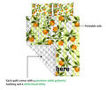 Ohaprints-Quilt-Bed-Set-Pillowcase-Oranges-Seamless-Pattern-Sprig-Tangerines-Leaves-Custom-Personalized-Name-Blanket-Bedspread-Bedding-2338-Queen (80'' x 90'')