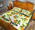 Ohaprints-Quilt-Bed-Set-Pillowcase-Oranges-Seamless-Pattern-Sprig-Tangerines-Leaves-Custom-Personalized-Name-Blanket-Bedspread-Bedding-2338-King (90'' x 100'')