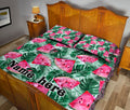 Ohaprints-Quilt-Bed-Set-Pillowcase-Watermelons-Fruit-Tropical-Palm-Leaves-Seamless-Custom-Personalized-Name-Blanket-Bedspread-Bedding-1166-King (90'' x 100'')