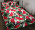 Ohaprints-Quilt-Bed-Set-Pillowcase-Watermelon-Watercolor-Tropical-Background-Ripe-Sweet-Custom-Personalized-Name-Blanket-Bedspread-Bedding-1750-Throw (55'' x 60'')