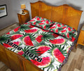 Ohaprints-Quilt-Bed-Set-Pillowcase-Watermelon-Watercolor-Tropical-Background-Ripe-Sweet-Custom-Personalized-Name-Blanket-Bedspread-Bedding-1750-King (90'' x 100'')