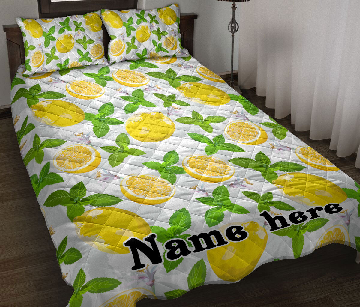 Ohaprints-Quilt-Bed-Set-Pillowcase-Slice-Lemon-Pineapples-Tropical-Watermelon-Seamless-Custom-Personalized-Name-Blanket-Bedspread-Bedding-1167-Throw (55'' x 60'')