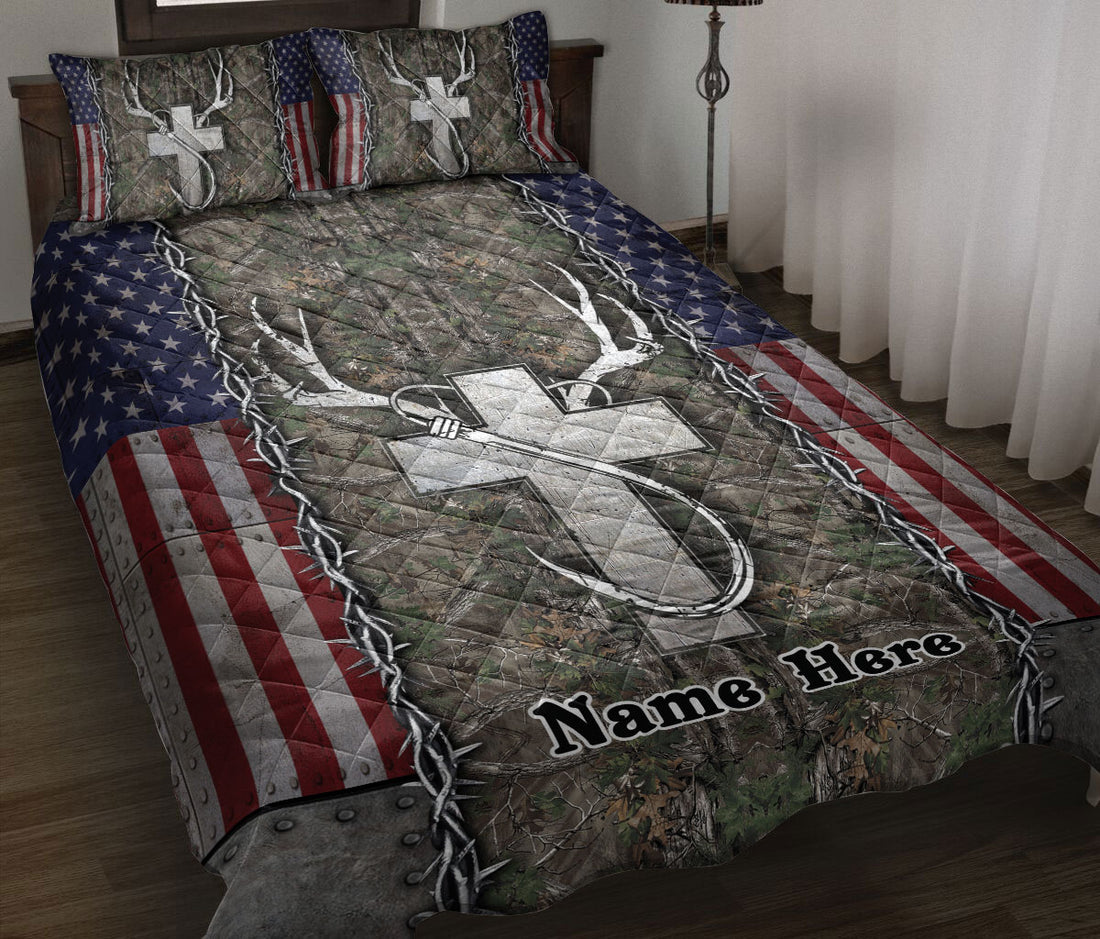 Ohaprints-Quilt-Bed-Set-Pillowcase-Christ-Christian-Hunting-Fishing-Lover-Gift-Custom-Personalized-Name-Blanket-Bedspread-Bedding-2951-Throw (55'' x 60'')