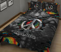 Ohaprints-Quilt-Bed-Set-Pillowcase-Hippie-Peace-Sign-Grey-Colorful-Tie-Dye-Pattern-Custom-Personalized-Name-Blanket-Bedspread-Bedding-2978-King (90'' x 100'')