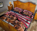 Ohaprints-Quilt-Bed-Set-Pillowcase-Dachshund-Weiner-Doxie-American-Flag-Dog-Lover-Gift-Custom-Personalized-Name-Blanket-Bedspread-Bedding-2549-Queen (80'' x 90'')