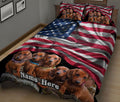 Ohaprints-Quilt-Bed-Set-Pillowcase-Dachshund-Weiner-Doxie-American-Flag-Dog-Lover-Gift-Custom-Personalized-Name-Blanket-Bedspread-Bedding-2549-King (90'' x 100'')