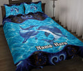 Ohaprints-Quilt-Bed-Set-Pillowcase-Love-Dolphin-Ocean-Animal-Lover-Unique-Gift-Custom-Personalized-Name-Blanket-Bedspread-Bedding-1287-Throw (55'' x 60'')