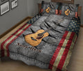 Ohaprints-Quilt-Bed-Set-Pillowcase-Guitar-American-Flag-Guitar-Lover-Unique-Gift-Custom-Personalized-Name-Blanket-Bedspread-Bedding-2998-King (90'' x 100'')