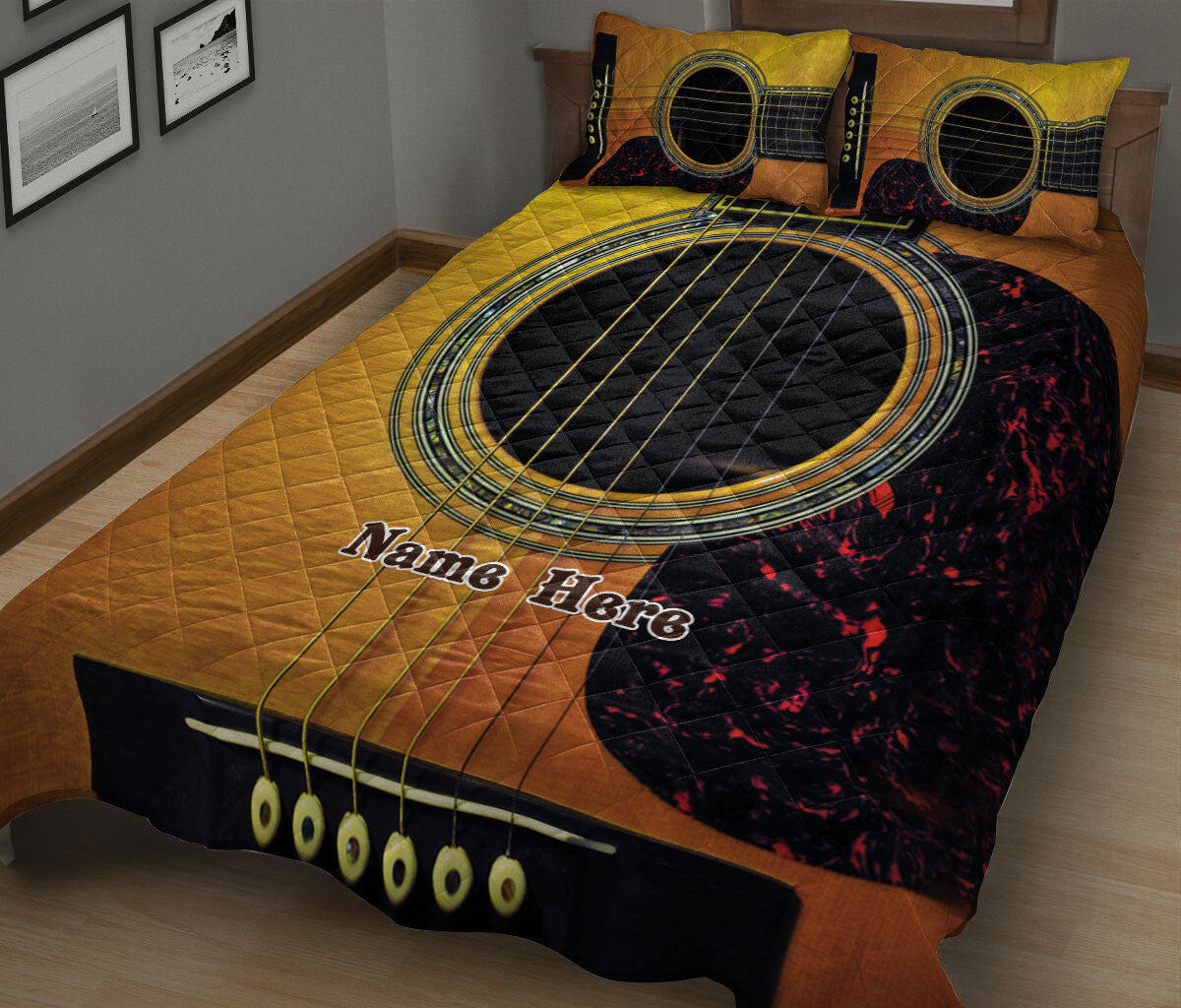Ohaprints-Quilt-Bed-Set-Pillowcase-Classic-Guitar-Guitar-Lover-Unique-Gift-Custom-Personalized-Name-Blanket-Bedspread-Bedding-81-King (90'' x 100'')