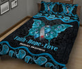 Ohaprints-Quilt-Bed-Set-Pillowcase-Diabetes-Awareness-Butterfly-Blue-Ribbon-Mandala-Pattern-Blanket-Bedspread-Bedding-1354-King (90'' x 100'')