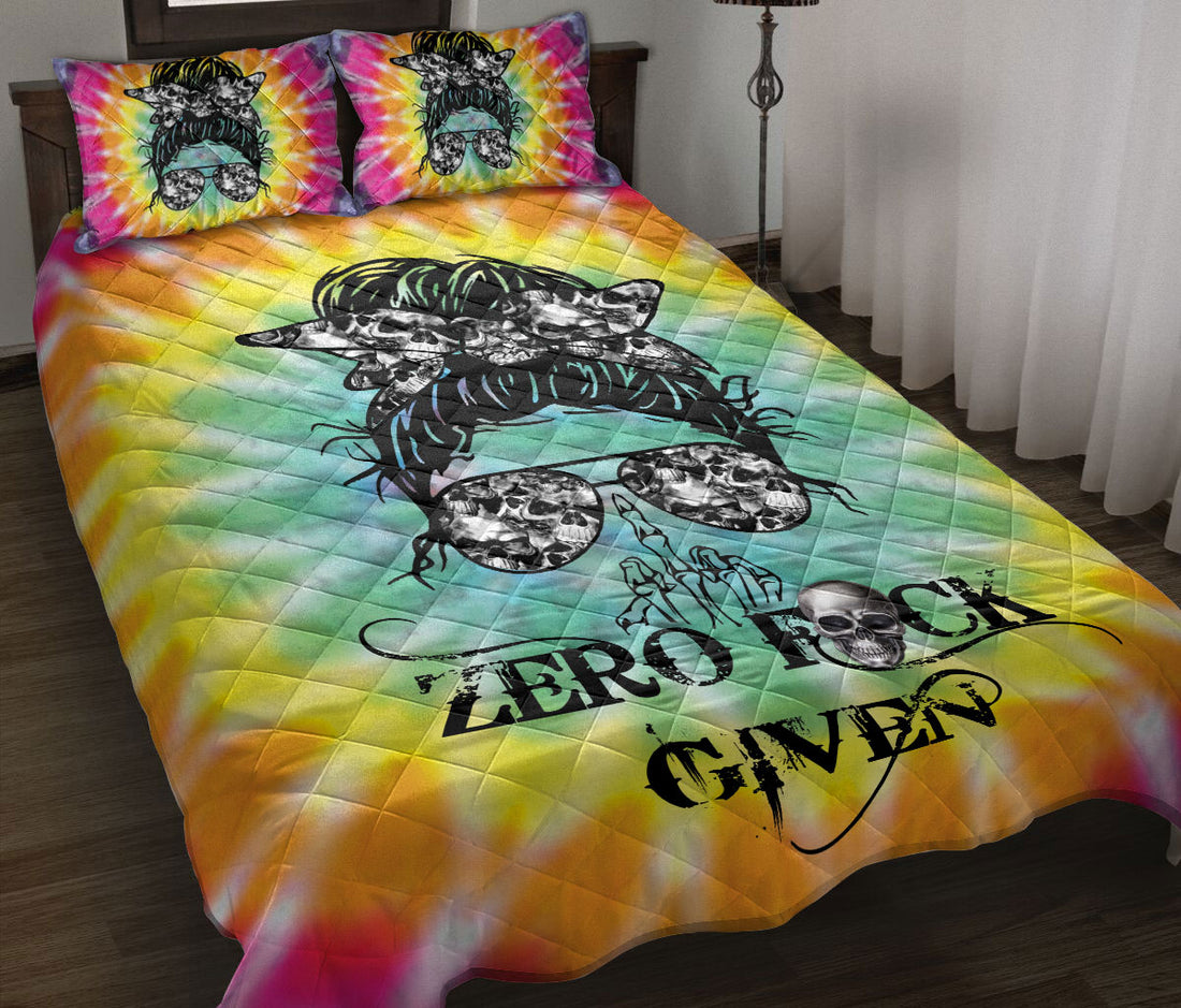 Ohaprints-Quilt-Bed-Set-Pillowcase-Gothic-Skull-Zero-Given-Boho-Hippie-Rainbow-Tie-Dye-Pattern-Blanket-Bedspread-Bedding-1-Throw (55'' x 60'')