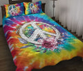 Ohaprints-Quilt-Bed-Set-Pillowcase-Peace-Sign-Boho-Hippie-Rainbow-Tie-Dye-Custom-Personalized-Name-Blanket-Bedspread-Bedding-1261-Throw (55'' x 60'')