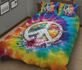 Ohaprints-Quilt-Bed-Set-Pillowcase-Peace-Sign-Boho-Hippie-Rainbow-Tie-Dye-Custom-Personalized-Name-Blanket-Bedspread-Bedding-1261-King (90'' x 100'')