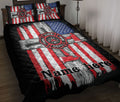 Ohaprints-Quilt-Bed-Set-Pillowcase-Firefighter-Cross-Thin-Red-Line-Us-Flag-Custom-Personalized-Name-Blanket-Bedspread-Bedding-1220-Throw (55'' x 60'')