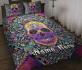 Ohaprints-Quilt-Bed-Set-Pillowcase-Skull-Colorful-Colorful-Mandala-Floral-Pattern-Custom-Personalized-Name-Blanket-Bedspread-Bedding-6-Throw (55'' x 60'')