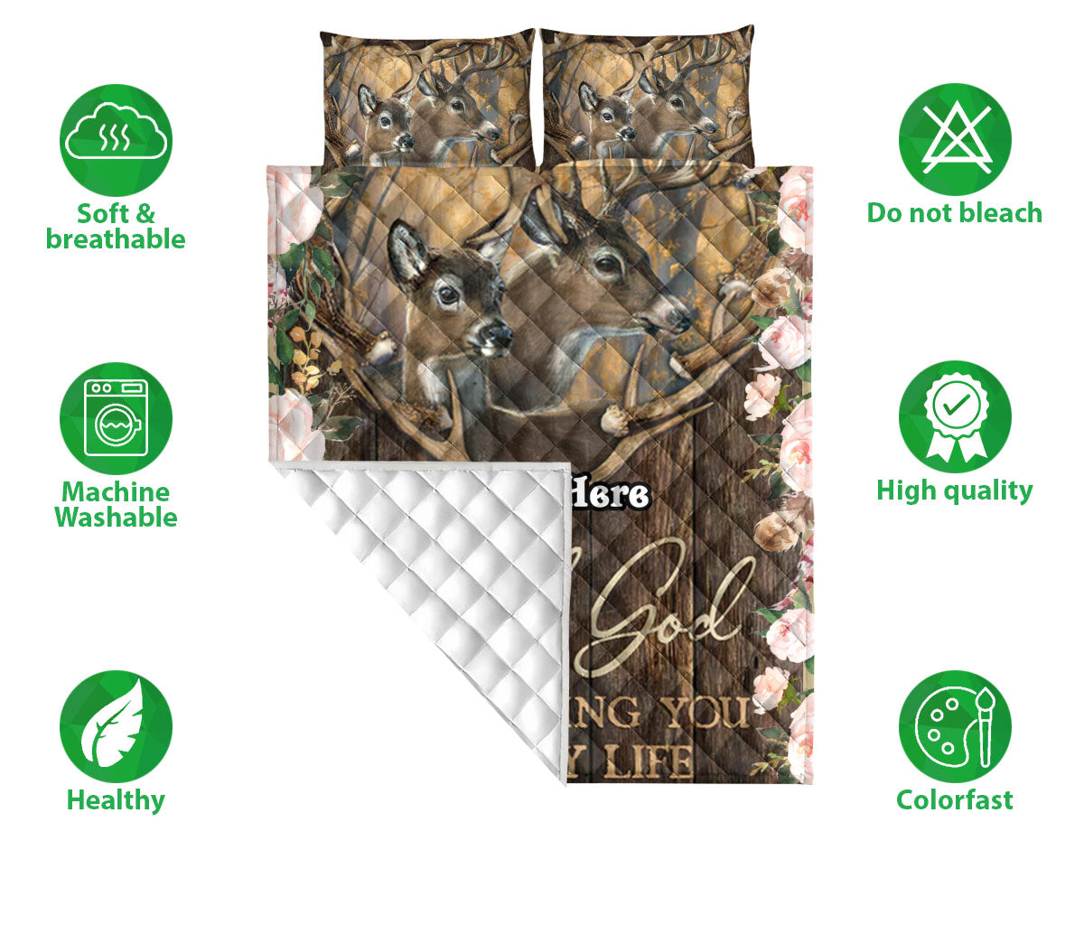 Ohaprints-Quilt-Bed-Set-Pillowcase-Deer-You-&-Me-We-Got-This-Gift-For-Couple-Brown-Custom-Personalized-Name-Blanket-Bedspread-Bedding-2690-Double (70'' x 80'')