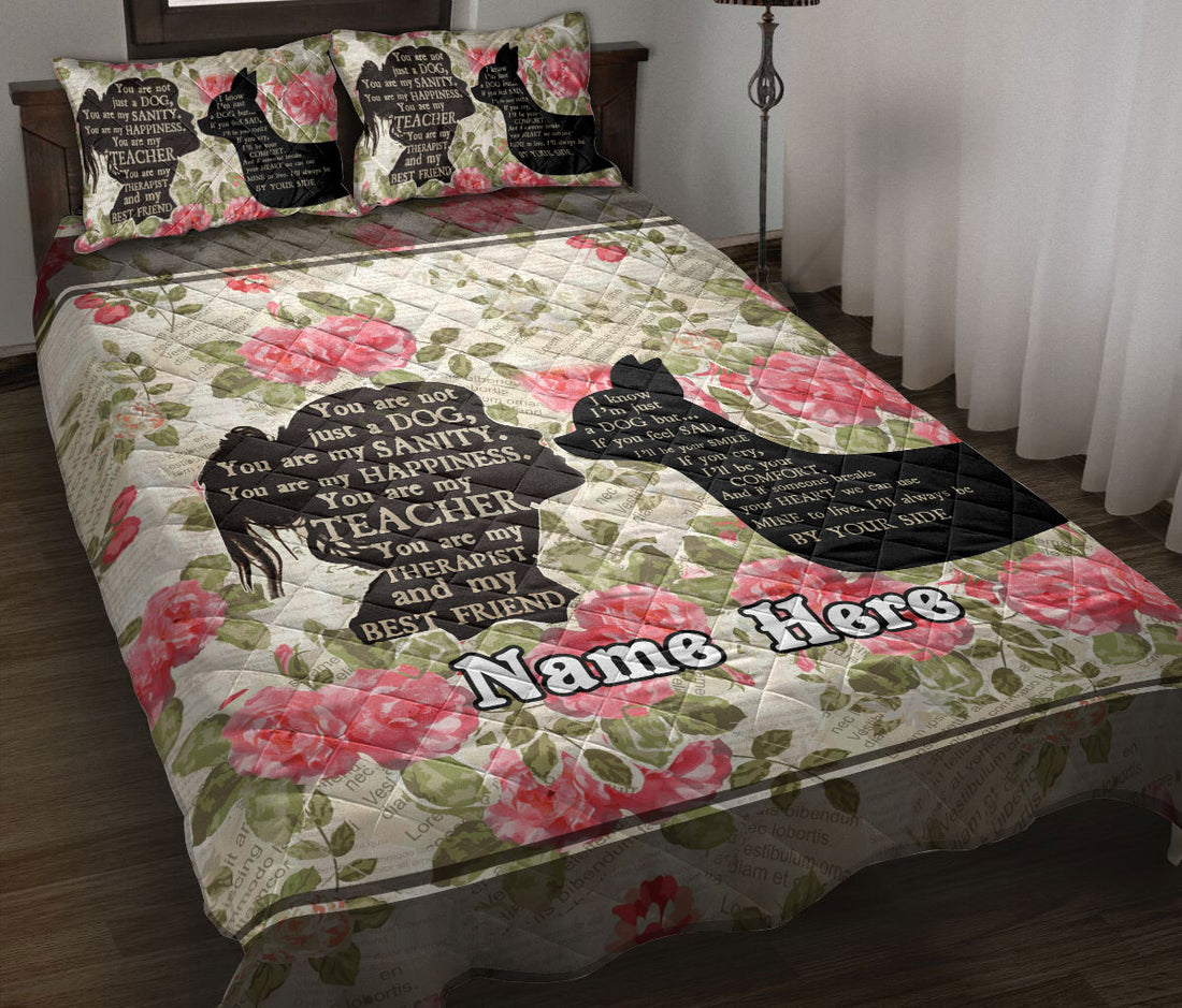 Ohaprints-Quilt-Bed-Set-Pillowcase-Chihuahua-You-Are-Not-Just-A-Dog-Vintage-Style-Floral-Custom-Personalized-Name-Blanket-Bedspread-Bedding-1181-Throw (55'' x 60'')