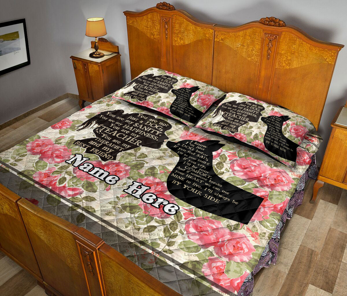 Ohaprints-Quilt-Bed-Set-Pillowcase-Chihuahua-You-Are-Not-Just-A-Dog-Vintage-Style-Floral-Custom-Personalized-Name-Blanket-Bedspread-Bedding-1181-Queen (80'' x 90'')