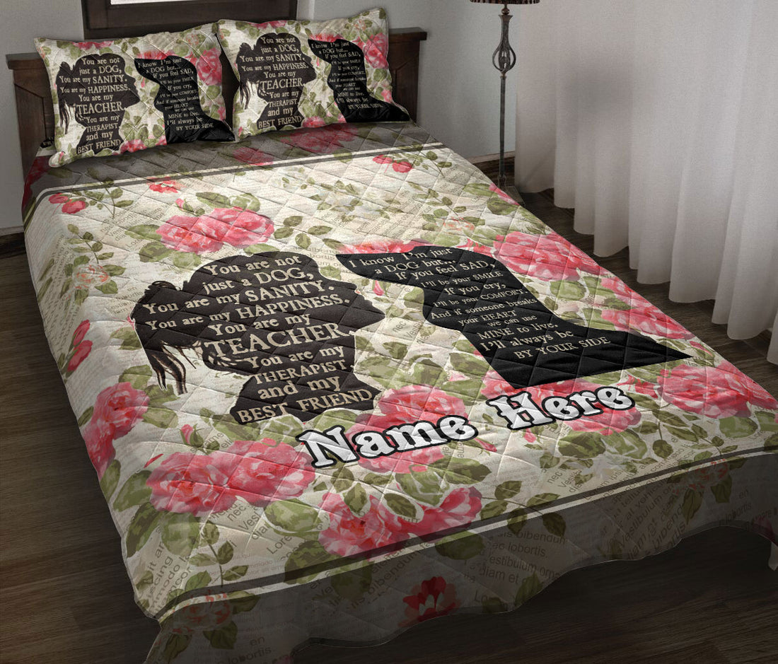 Ohaprints-Quilt-Bed-Set-Pillowcase-Dachshund-You-Are-Not-Just-A-Dog-Vintage-Floral-Custom-Personalized-Name-Blanket-Bedspread-Bedding-1767-Throw (55'' x 60'')