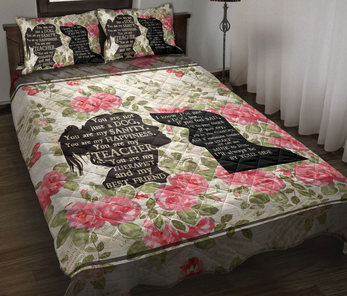 Ohaprints-Quilt-Bed-Set-Pillowcase-Dachshund-Best-Friend-You-Are-Not-Just-A-Dog-Vintage-Style-Flower-Floral-Blanket-Bedspread-Bedding-2508-Throw (55'' x 60'')